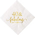 Crisky 40 and Fabulous Cocktail Napkins Gold for Women, 40th Birthday Decorations, 50Pcs, 3-Ply Supplies