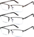 Reading Glasses for Men, 2.5 Blue Light Blocking Metal Readers