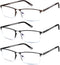 Reading Glasses for Men, 2.0 Blue Light Blocking Metal Readers