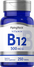 Piping Rock Vitamin B-12 | 500 mcg | 250 Tablets | Non-GMO, Gluten Free Supplement