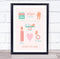 The Card Zoo New Baby Birth Details Christening Nursery Cute Girl Keepsake Gift Print