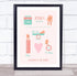 The Card Zoo New Baby Birth Details Christening Nursery Cute Girl Keepsake Gift Print