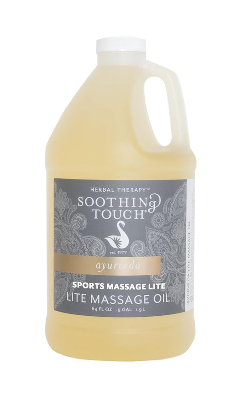 Soothing Touch Sports Massage Lite Oil, 1/2 Gallon, Deep Penetration, Quick Absorption, Peppermint, Eucalyptus,