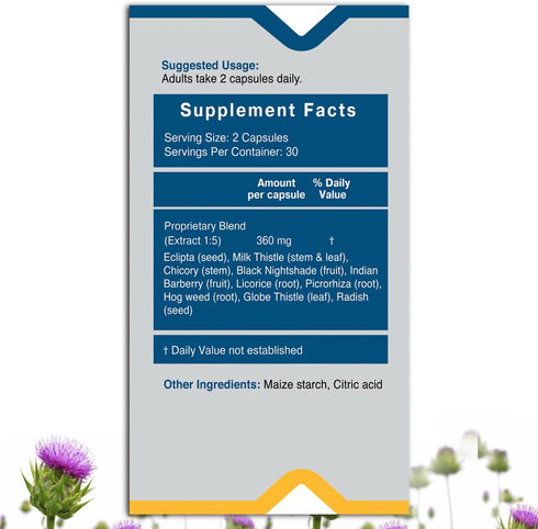 Herbion Naturals Liver Support Herbal Blend with Milk Thistle, Supports Healthy Liver Function and Appetite, Promotes Detoxification, 60 Vegicaps