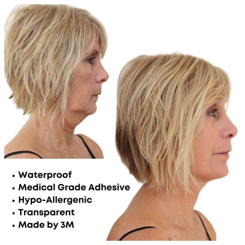 Instant Face Lift Tape Kit - 30-Day Supply of Transparent Neck & Eyebrow Lift Strips - Made in USA