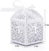 50PCS Baptism Favor Boxes, 2.2''x2.2'' Laser Cut with 50 Ribbons for Baby Shower & First Communion Party
