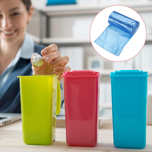 MECCANIXITY Small Trash Bags, 0.5 Gallon Garbage Bags for Desktop Mini Trash Can, Blue, 8 Rolls / 240 Counts