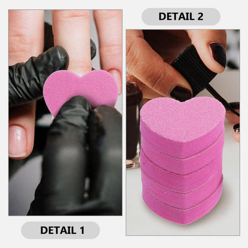 Ipetboom 100pcs Heart Shape Nail File Strips - Mini Buffer Block File for Toenails & Fingernails