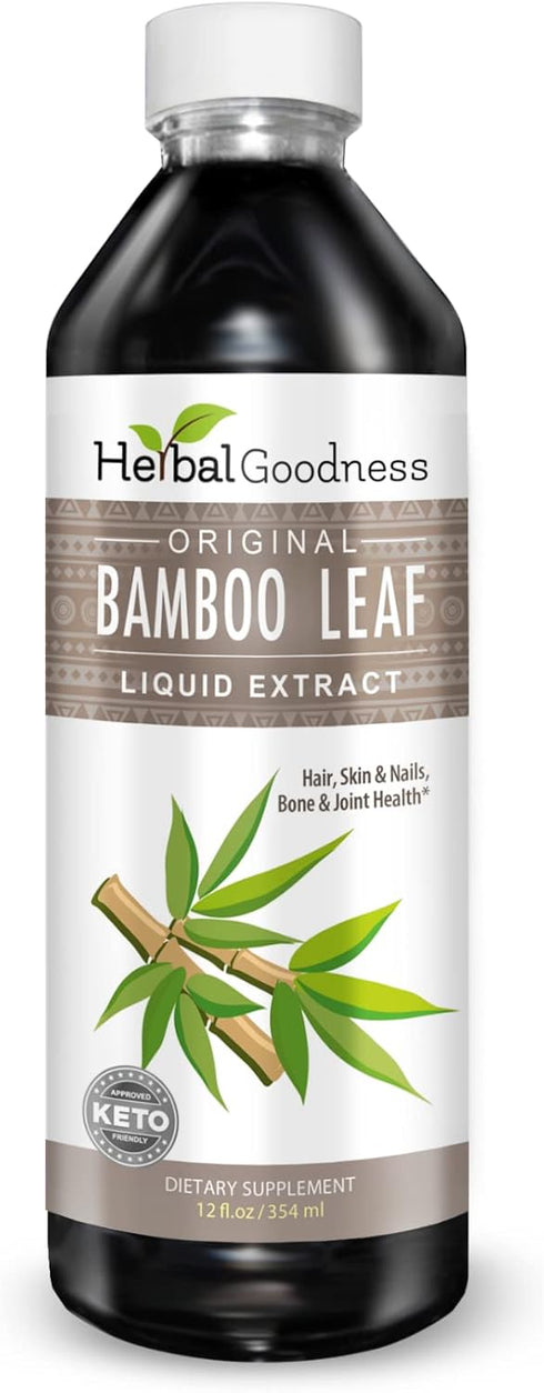 Herbal Papaya Bamboo Silica Supplements, Organic Extract 12oz for Hair, Skin, Nails, Bone Support