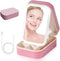 Travel Makeup Bag with LED Light Up Mirror, Waterproof Cosmetic Bag Train Case, Portable Makeup Box for Women Girls