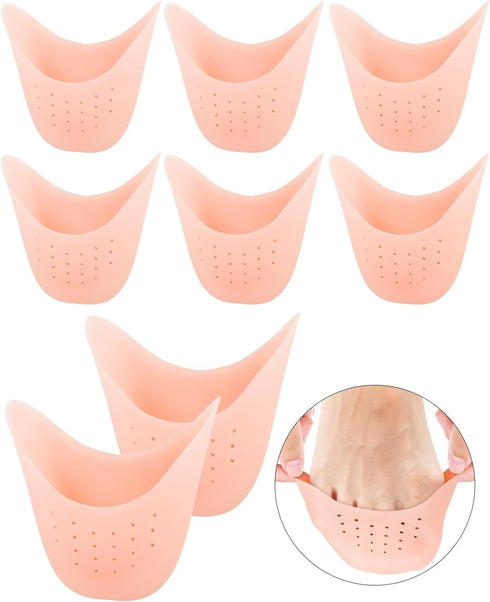 8Pcs BLATOWN Silicone Toe Protectors, Gel Toe Pads for Pain Relief, Fit for High Heel, Ballet, Point Shoes (Beige)