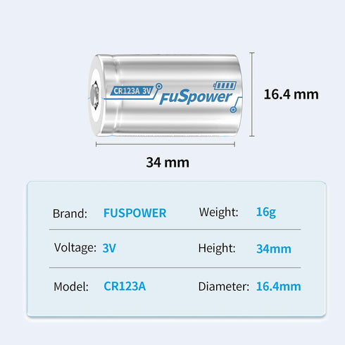 CR17345 3V Lithium Battery 6Pack 1500mAh CR123A Batteries 123 Lithium Batteries for Alarm System, Smoke Alarm, Ring Sensor