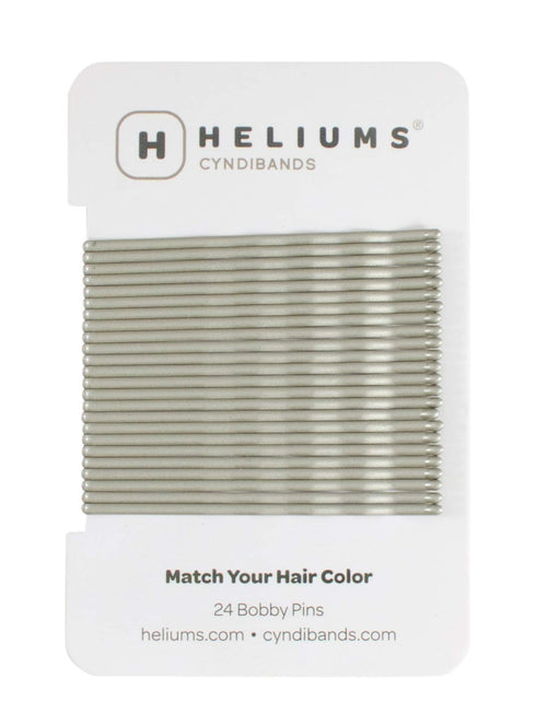 Heliums Large Bobby Pins - 24 Pack Extra Long Wavy Hair Pins - Silver Gray - 2.5 Inch