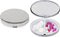 Set of 2 Oval-Shaped Pocket Purse Pill Box & Organizer with Dual Compartments (Silver Flat Top)