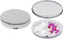 Set of 2 Oval-Shaped Pocket Purse Pill Box & Organizer with Dual Compartments (Silver Flat Top)
