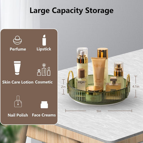 Rotating Makeup Organizer for Vanity, Spinning Cosmetics Storage for Bathroom Countertop, Skincare Holder Rack (1 Tier,