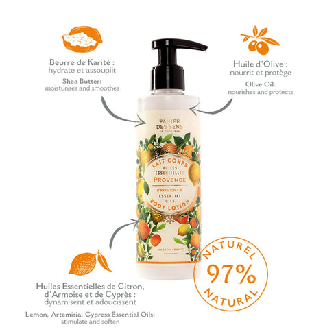 Panier des Sens Provence Hand & Body Lotion for Dry Skin - 8.45 Floz Hydrating Body Cream with Shea Butter