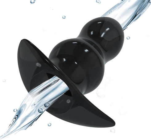 Soft Silicone Men's Hollow Anal Plug with Anchor Base - Adult Toy