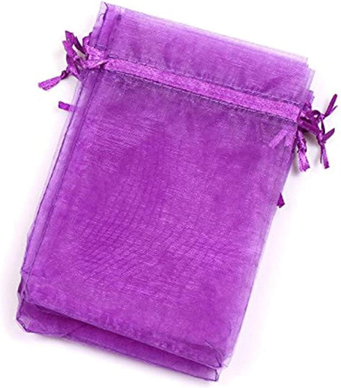 4x6 Inch Organza Gift Bags with Drawstring, 100 Pcs Purple Sachet for Jewelry, Candy, Baby Shower, Party Favors