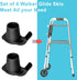 4 Pack Walker Skis Glides for Folding Walkers - Mobility Aid Accessory for Seniors