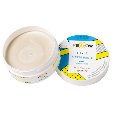 Yellow Style - Strong Hold Hair Paste - Matte Finish - Ideal for Sculpting or Tousled Looks - Long Lasting - Keeps Hair Soft and Hydrated - 4.16 oz.