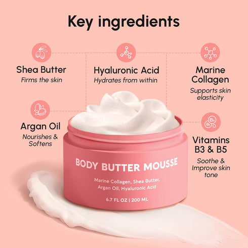 MAREE Body Butter Cream Whipped Body Butter for Women Smell Good Ayurvedic Skin Care Body Moisturizer for Dry Skin