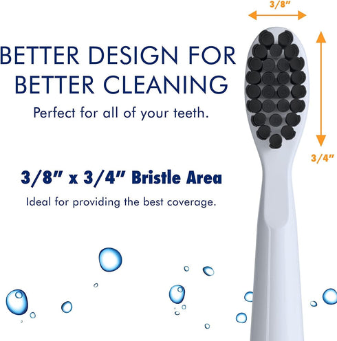 Solo Electric Toothbrush with 10 Brush Heads + 1 Interdental, Charcoal Bristles, Rechargeable, 3 Brush Modes