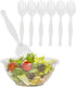PARTY BARGAINS 8.75" Disposable Clear Plastic Serving Forks, 6 Pack, Heavy Duty Kitchenware for Catering and Parties