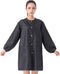 KAHOT Professional Barber Smock Stylist Jacket Cosmetology Uniform Hairdressing Cape Workwear Coveralls (Black, XL)