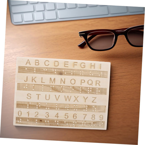 KOMBIUDA Braille Alphabet Learning Board - Portable Educational Tool