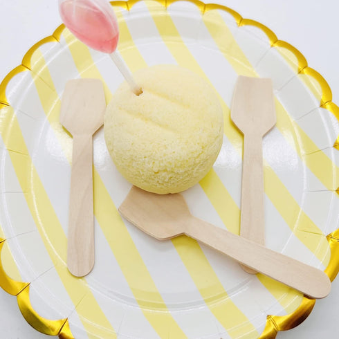 Mini Wooden Spoons - 4 inch Disposable Birchwood Ice Cream Dessert Spoons, 200pcs, Biodegradable Compostable