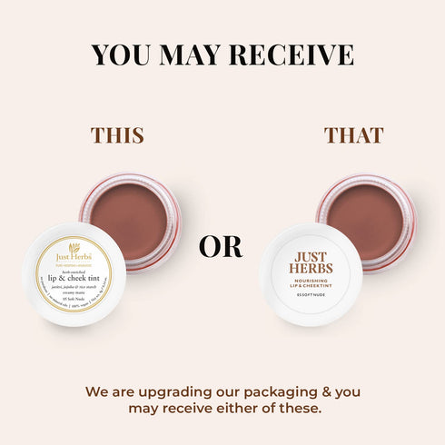 Just Herbs Organic Creamy Matte 3 in 1 Lip & Cheek Tint for Women - SLS, Chemical & Paraben Free - 0.14 fl. oz. (Soft