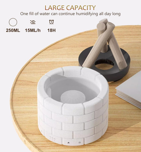 HUTIP 250ml Ultrasonic Fireplace Firewood Flame Fire Bonfire Aroma Diffuser Humidifier, Fake Fireplace Wood Campfire