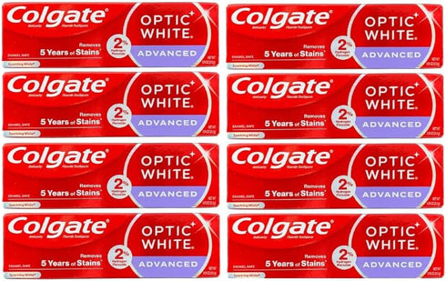 Optic White Advanced Toothpaste, Removes 5 Years of Stains, 0.75 oz (24g) - Pack of 12