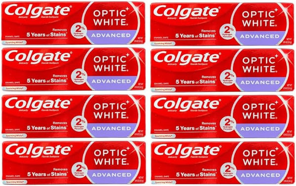 Optic White Advanced Toothpaste, Removes 5 Years of Stains, 0.75 oz (24g) - Pack of 12