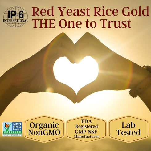 Made with 600 mg Organic Red Yeast Rice - IP6 International, 120 Vegetarian Capsules