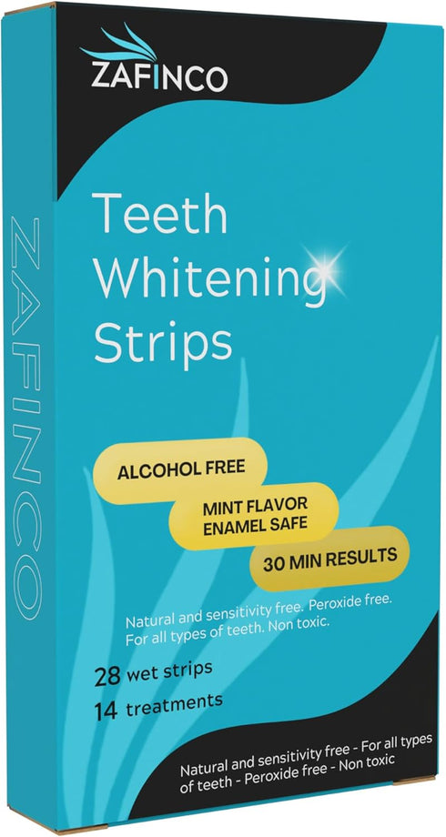 ZAFiNCO 28 Recommended,-Non 14 Teeth Whitening Strips for a Brighter Smile - Mint Flavored Sensitive Teeth Whitening
