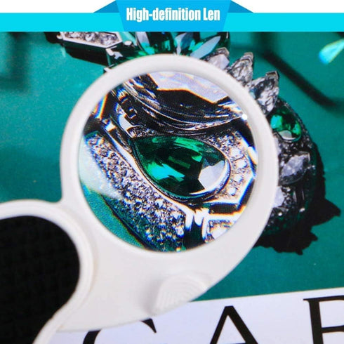 TECHSHARE Lighted Magnifying Glass, 5X Handheld Pocket Magnifier, Illuminated Folding Magnifier for Reading Coins - 45