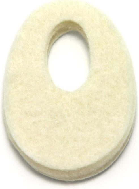 Oval Felt Callus Protective Pads, Adhesive Foot Pads Surrounding Calluses from Rubbing on Shoes, 1/8", 25 Pack