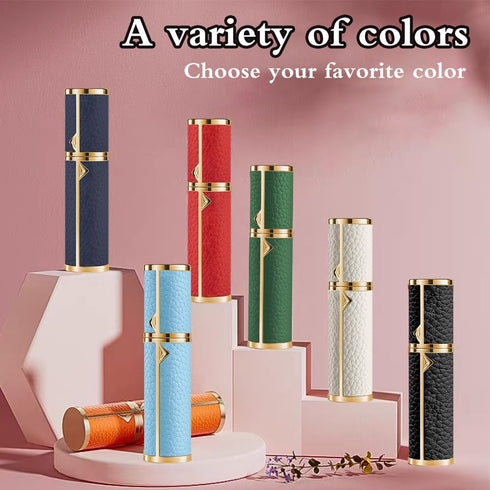 5ml Mini Portable Refillable Perfume Spray Bottle - Genuine Leather Shell, Great for Travel