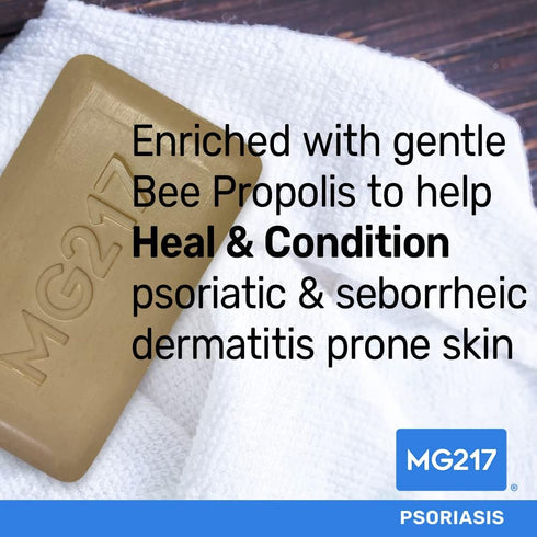 MG217 Psoriasis Dead Sea Exfoliating Bar Soap, Heal & Condition with Dead Sea Salt & Vitamin D3 for Skincare