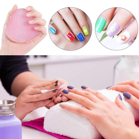 Resin Nail Art Plate Palette, Makeup Gel Polish Color Mixing Plate, Golden Edge Heart Shaped Display Holder
