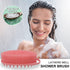 Upgrade 2 in 1 Bath and Shampoo Body Brush, Silicone Exfoliating Scrubber, Premium Loofah (1PC Pink)