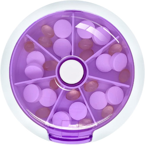 INVODA Weekly Pill Organizer - 7 Day 3 Times Medicine Dispenser with Push Button Rotate Pill Planner