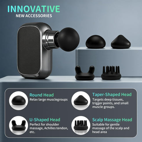 Packlyx 10mm Mini Massage Gun Deep Tissue, Handheld Muscle Massager for Pain Relief and Full Body Relaxation