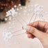 Yean Silver Bride Wedding Hair Pins with Flower and Rhinestone Hair Accessories for Women (Pack of 5)