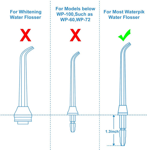 Flosser Replacement Tips for Waterpik Water Flosser, Classic Jet Tips, Compatible with Oral Irrigator & Dental Flosser