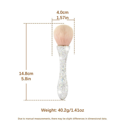 Shiny Rhinestone Portable Makeup Brush, Bling Crystal Professional Face Cosmetics Tool for Liquid Foundation, Powder,