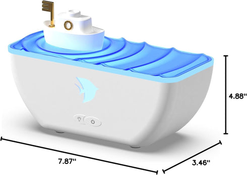 Laviniar 300ml 7 Essential Oil Diffuser, Boat Quiet Portable Humidifier Aroma Diffuser, with Colors Light