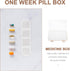 HONITANO 28-Compartment 7-Day Weekly Portable Medicine Organizer Sealed Pill Storage Box for Travel and Daily Use, Mini